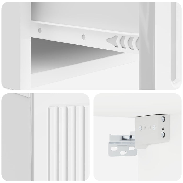 Dulap de noapte 2 pcs Alb foarte lucios 49 x 34,5 x 20 cm - WALTI WALTI