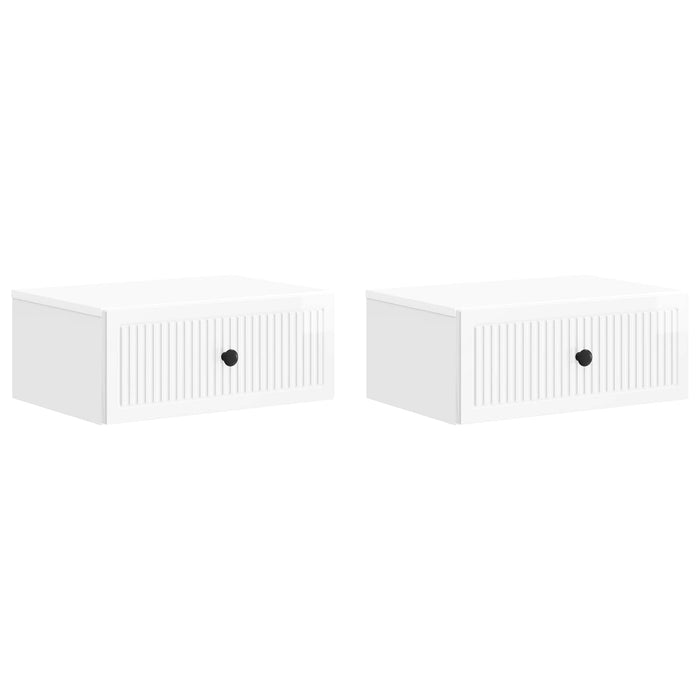 Dulap de noapte 2 pcs Alb foarte lucios 49 x 34,5 x 20 cm - WALTI WALTI