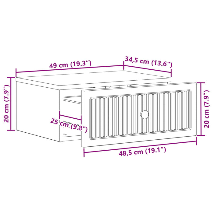 Dulap de noapte 2 pcs Alb foarte lucios 49 x 34,5 x 20 cm - WALTI WALTI