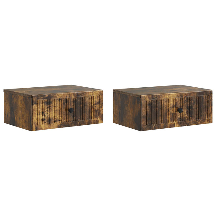 Dulap de noapte 2 pcs Stejar fumuriu 49 x 34,5 x 20 cm - WALTI WALTI