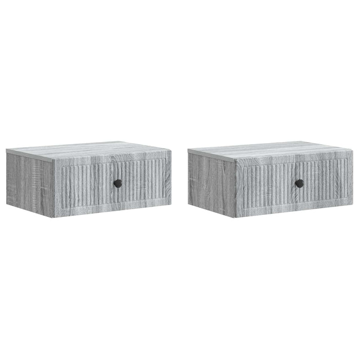 Dulap de noapte cu sertar 2 pcs Sonoma gri 49 x 34,5 x 20 cm - WALTI WALTI