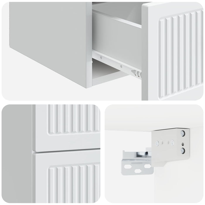 Dulap de noapte suspendat cu sertar 2 pcs Alb 33 x 34,5 x 40 cm - WALTI WALTI