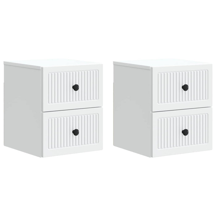 Dulap de noapte suspendat cu sertar 2 pcs Alb 33 x 34,5 x 40 cm - WALTI WALTI