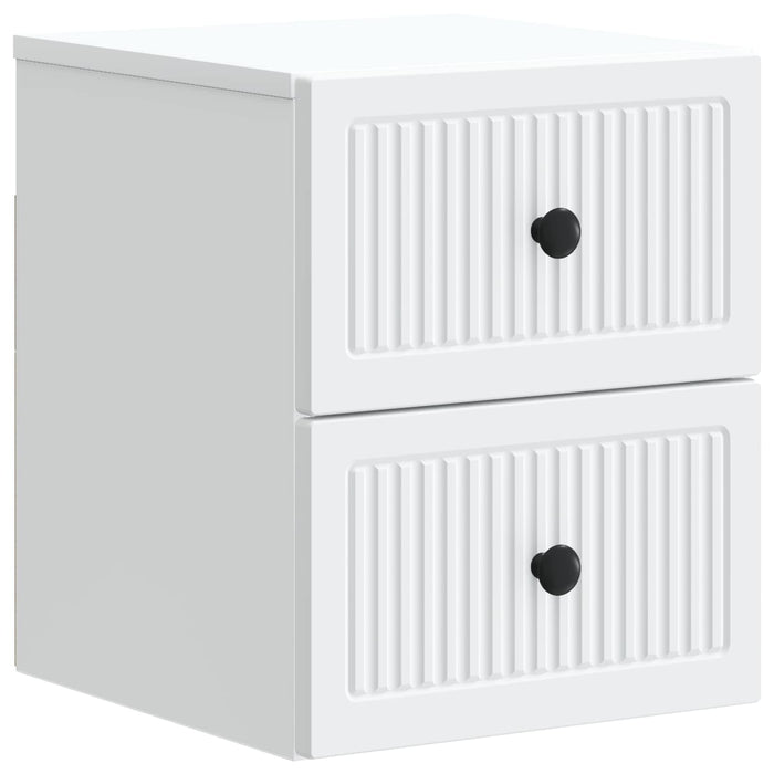 Dulap de noapte suspendat cu sertar 2 pcs Alb 33 x 34,5 x 40 cm - WALTI WALTI