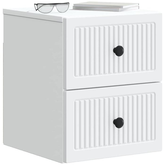 Dulap de noapte suspendat cu sertar 2 pcs Alb 33 x 34,5 x 40 cm - WALTI WALTI