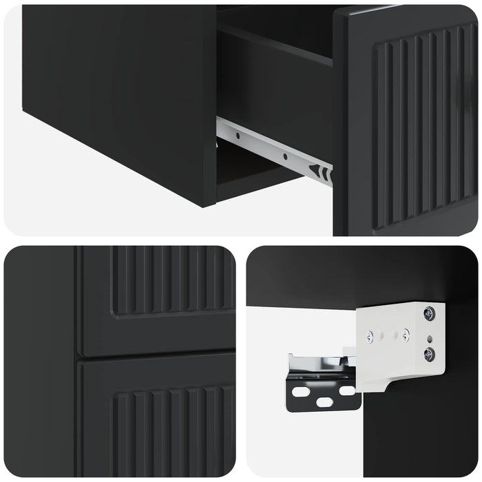 Dulap de noapte suspendat cu sertar Negru 33 x 34,5 x 40 cm - WALTI WALTI