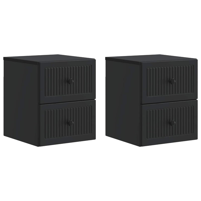 Dulap de noapte suspendat 2 pcs Negru 33 x 34,5 x 40 cm - WALTI WALTI