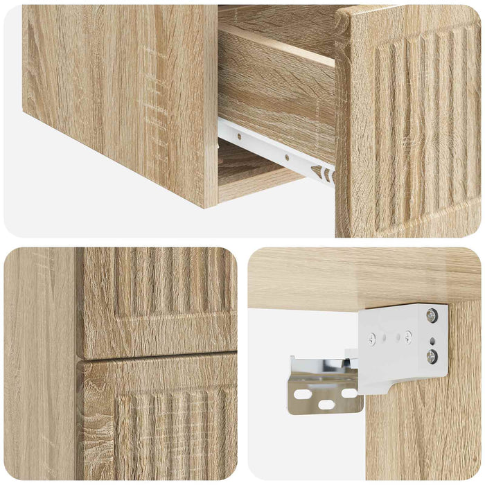 Dulap de noapte suspendat 2 pcs Stejar Sonoma 33 x 34,5 x 40 cm - WALTI WALTI