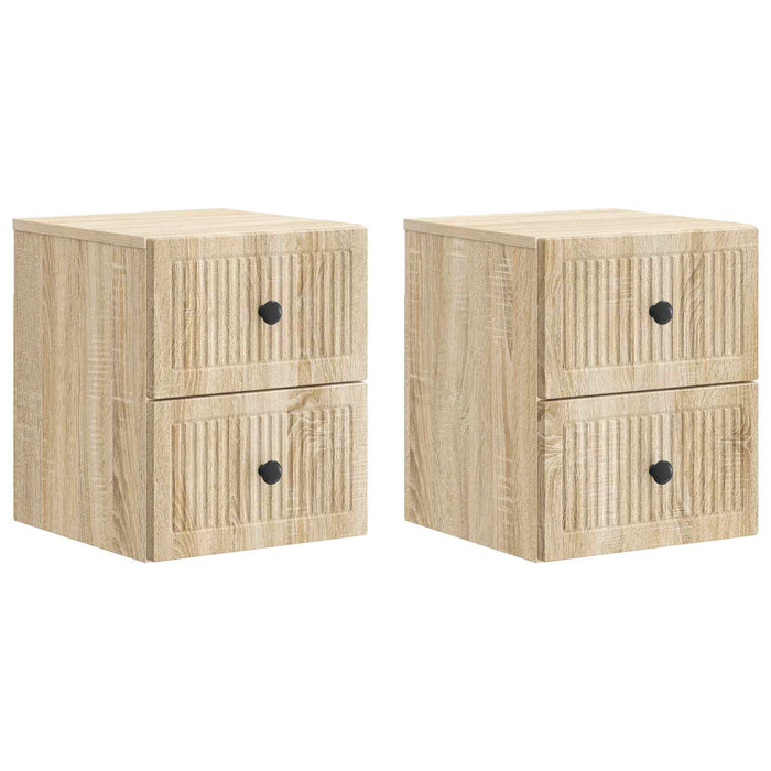 Dulap de noapte suspendat 2 pcs Stejar Sonoma 33 x 34,5 x 40 cm - WALTI WALTI