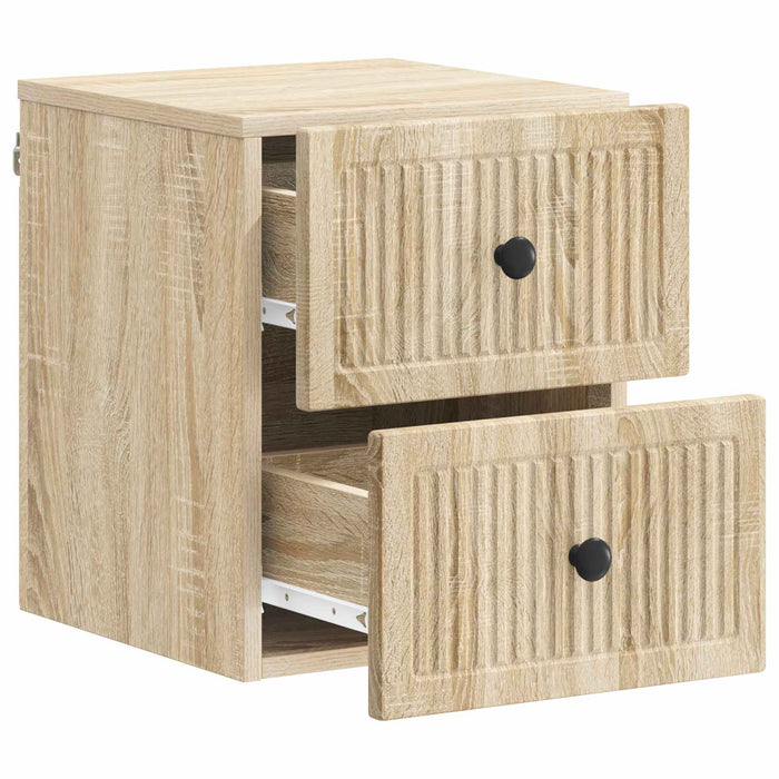 Dulap de noapte suspendat 2 pcs Stejar Sonoma 33 x 34,5 x 40 cm - WALTI WALTI