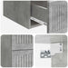Dulap de noapte suspendat cu sertar Gri Beton 33 x 34,5 x 40 cm - WALTI WALTI