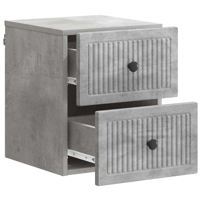 Dulap de noapte suspendat cu sertar Gri Beton 33 x 34,5 x 40 cm - WALTI WALTI