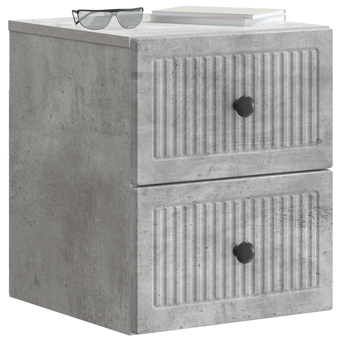 Dulap de noapte suspendat cu sertar Gri Beton 33 x 34,5 x 40 cm - WALTI WALTI