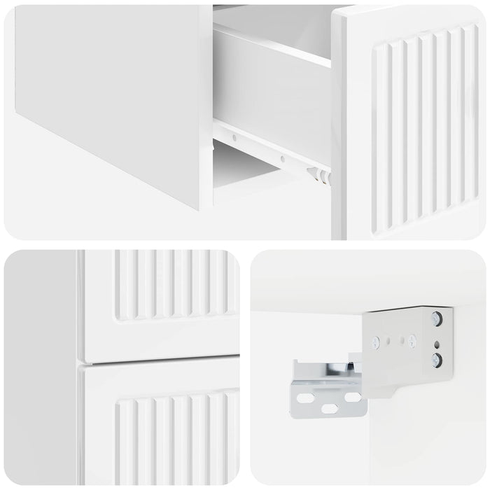 Dulap de noapte suspendat Alb foarte lucios 33 x 34,5 x 40 cm - WALTI WALTI