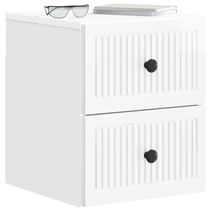 Dulap de noapte suspendat Alb foarte lucios 33 x 34,5 x 40 cm - WALTI WALTI