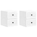 Dulap de noapte suspendat cu sertar 2 pcs Alb foarte lucios - WALTI WALTI