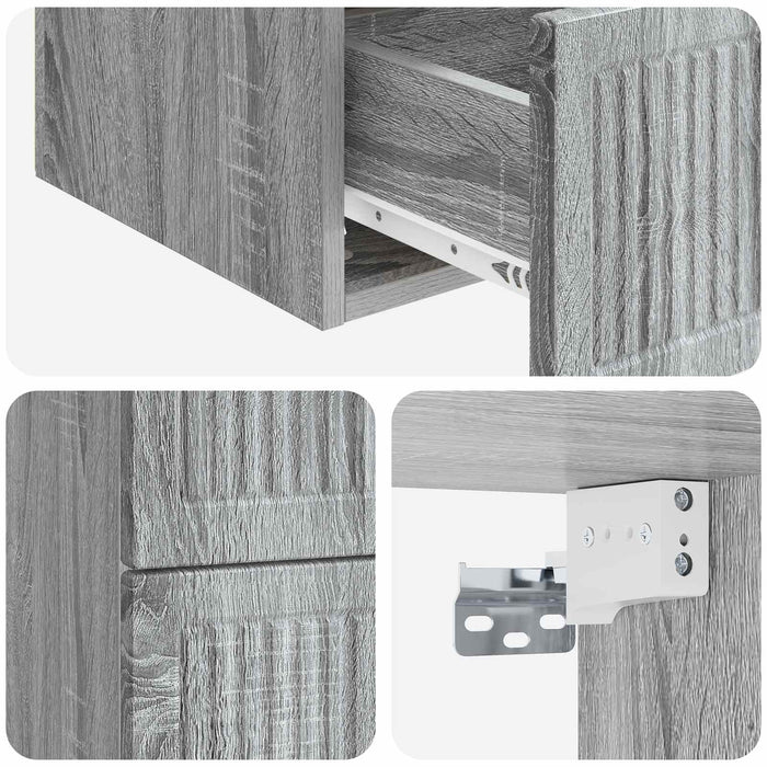 Dulap de noapte suspendat Sonoma gri 33 x 34,5 x 40 cm - WALTI WALTI
