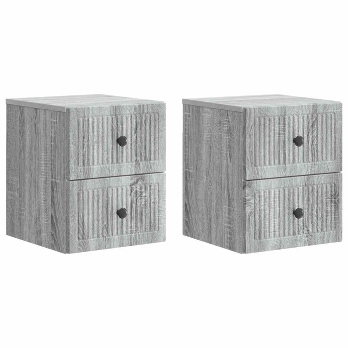 Dulap de noapte suspendat 2 pcs Sonoma gri 33 x 34,5 x 40 cm - WALTI WALTI