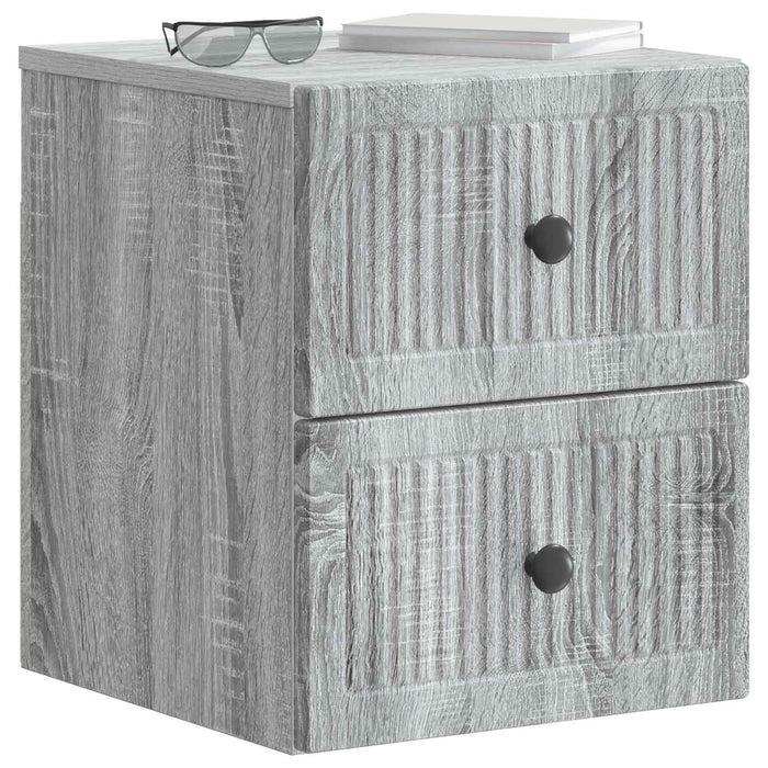 Dulap de noapte suspendat 2 pcs Sonoma gri 33 x 34,5 x 40 cm - WALTI WALTI