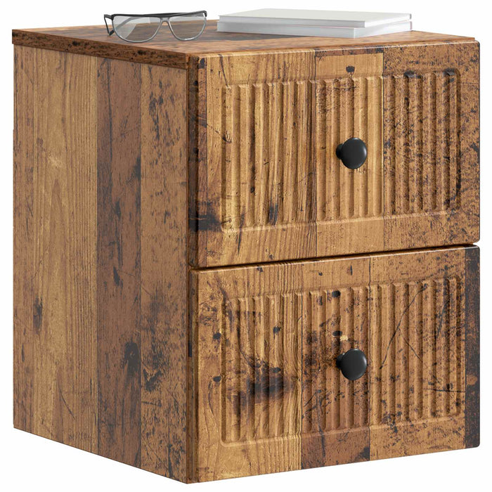 Dulap de noapte suspendat 2 pcs Lemn vechi 33 x 34,5 x 40 cm - WALTI WALTI