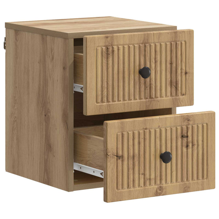 Dulap de noapte suspendat 2 pcs Stejar Artizanal Lemn prelucrat - WALTI WALTI
