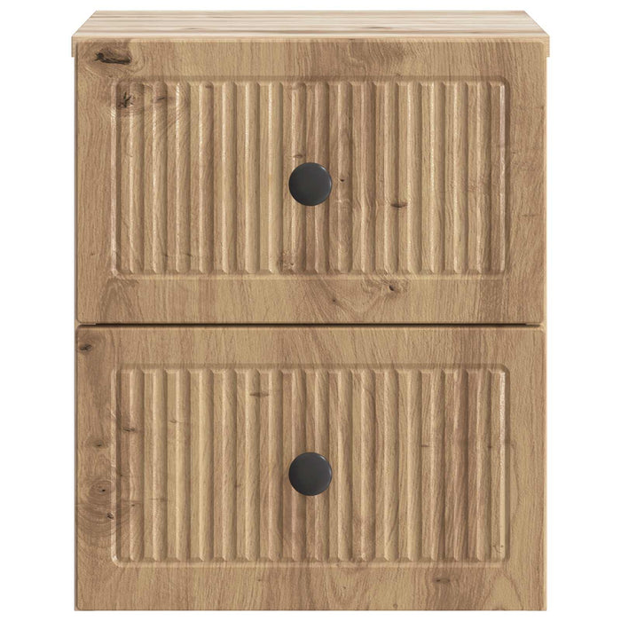 Dulap de noapte suspendat 2 pcs Stejar Artizanal Lemn prelucrat - WALTI WALTI