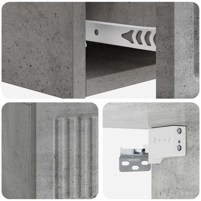 Masă laterală montată pe perete Gri Beton 59 x 34,5 x 17 cm - WALTI WALTI