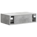 Masă laterală montată pe perete Gri Beton 59 x 34,5 x 17 cm - WALTI WALTI
