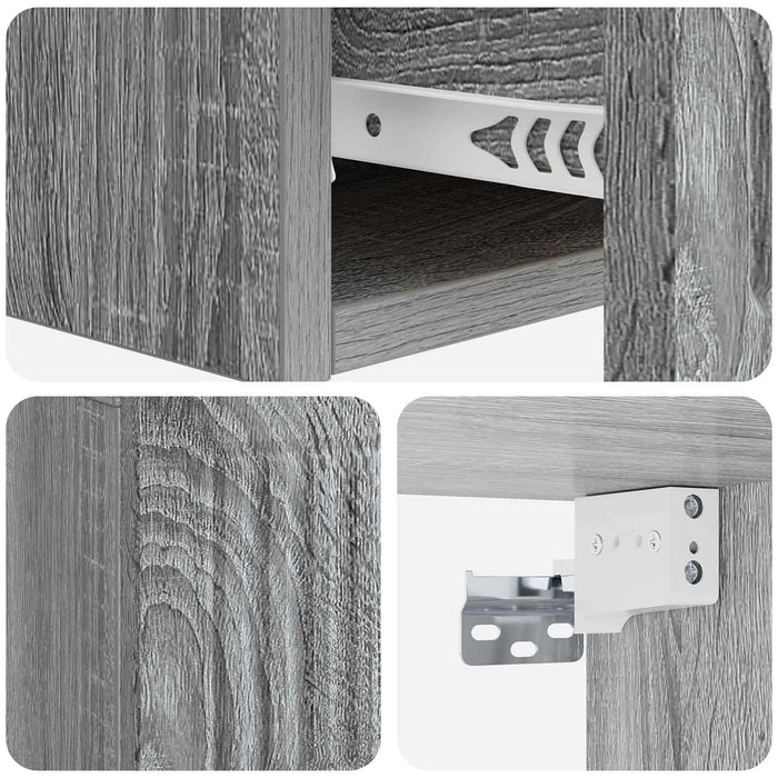 Masă laterală montată pe perete Sonoma gri 59 x 34,5 x 17 cm - WALTI WALTI
