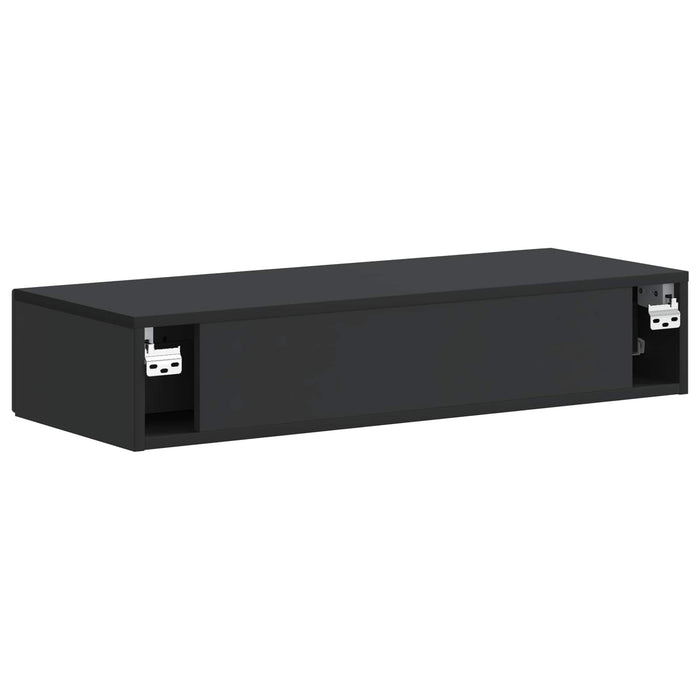 Masă laterală montată pe perete Negru 87,5 x 34,5 x 17 cm - WALTI WALTI
