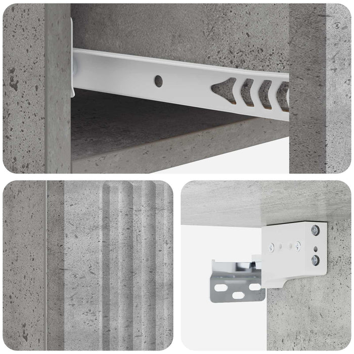Masă laterală montată pe perete Gri Beton 87,5 x 34,5 x 17 cm - WALTI WALTI
