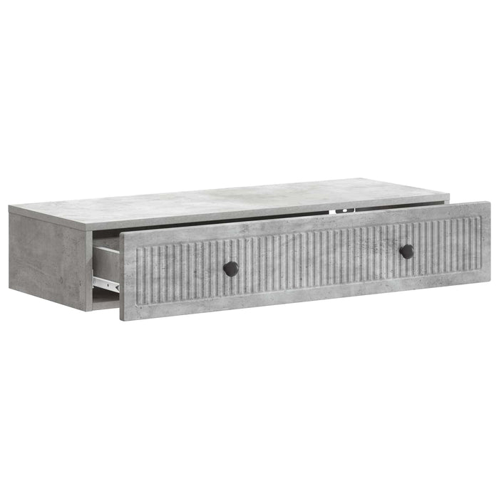 Masă laterală montată pe perete Gri Beton 87,5 x 34,5 x 17 cm - WALTI WALTI