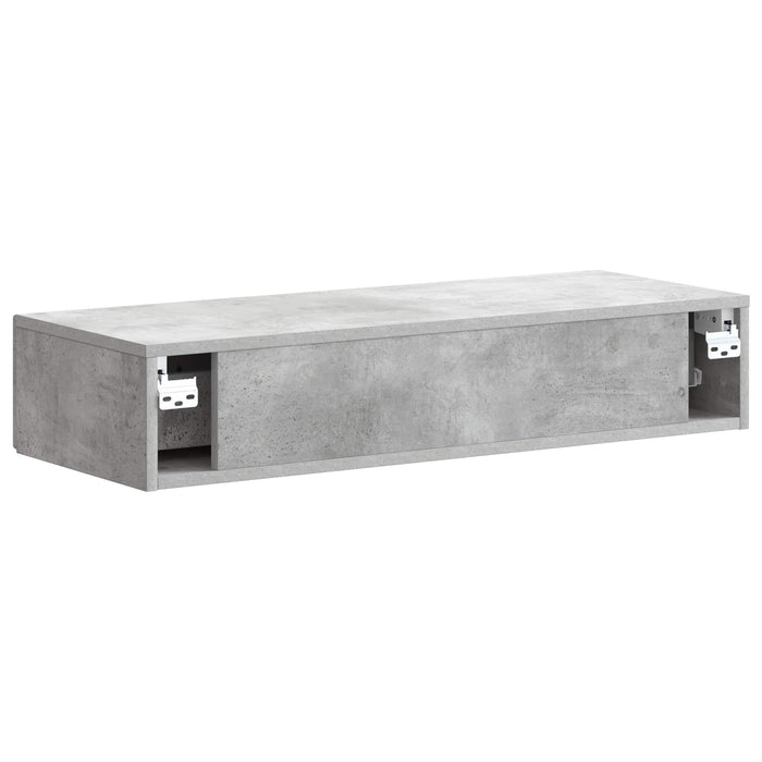 Masă laterală montată pe perete Gri Beton 87,5 x 34,5 x 17 cm - WALTI WALTI