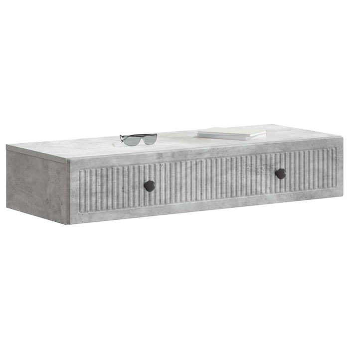 Masă laterală montată pe perete Gri Beton 87,5 x 34,5 x 17 cm - WALTI WALTI