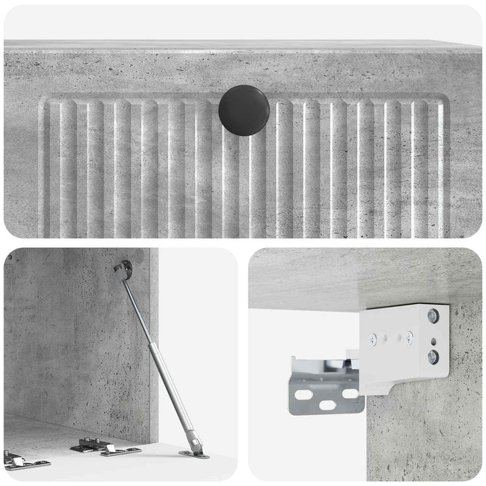 Oglindă TV montată pe perete Gri Beton 59,5 x 41 x 30 cm - WALTI WALTI