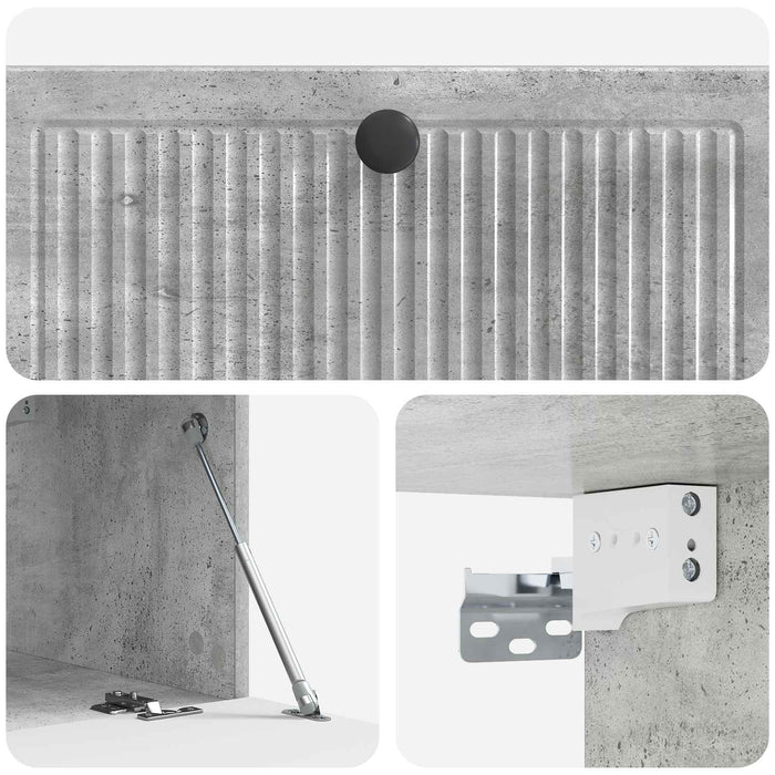 Oglindă TV montată pe perete Gri Beton 78,5 x 41 x 30 cm - WALTI WALTI