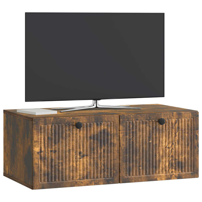 Oglindă TV montată pe perete Stejar fumuriu 78,5 x 41 x 30 cm - WALTI WALTI