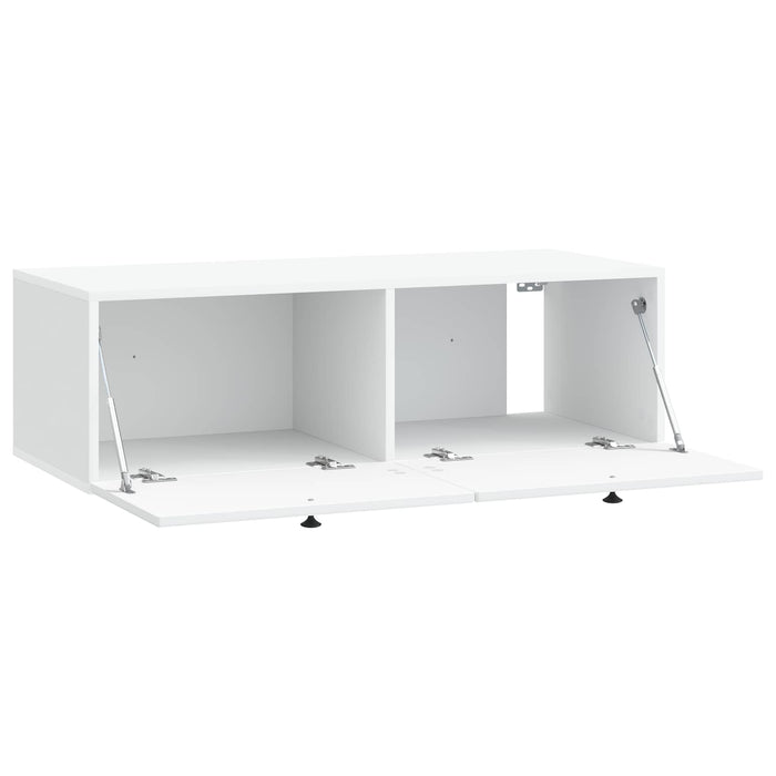 Oglindă TV montată pe perete Alb 98 x 41 x 30 cm Lemn prelucrat - WALTI WALTI