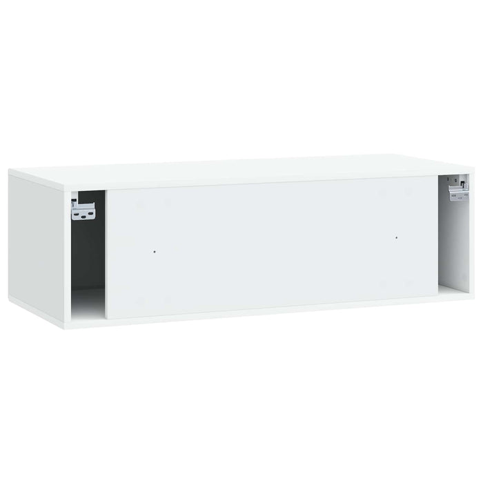 Oglindă TV montată pe perete Alb 98 x 41 x 30 cm Lemn prelucrat - WALTI WALTI