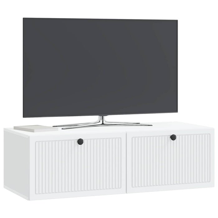 Oglindă TV montată pe perete Alb 98 x 41 x 30 cm Lemn prelucrat - WALTI WALTI