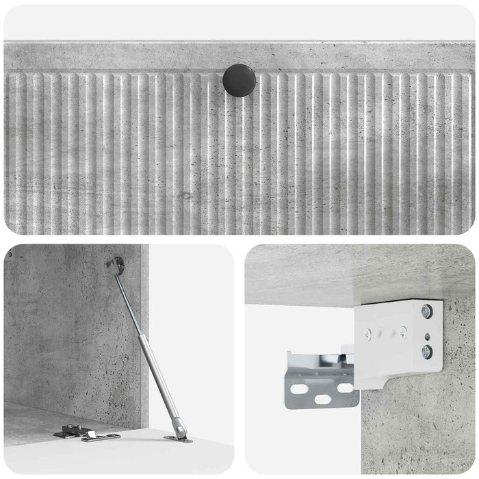 Oglindă TV montată pe perete Gri Beton 98 x 41 x 30 cm - WALTI WALTI
