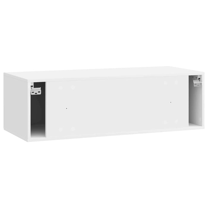 Oglindă TV montată pe perete Alb foarte lucios 98 x 41 x 30 cm - WALTI WALTI