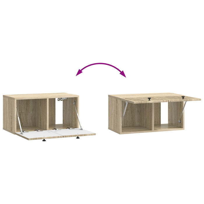 Oglindă TV montată pe perete Stejar Sonoma 59,5 x 31 x 30 cm - WALTI WALTI