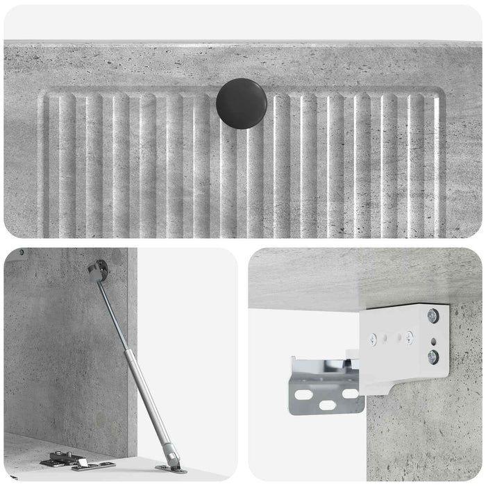 Oglindă TV montată pe perete Gri Beton 59,5 x 31 x 30 cm - WALTI WALTI