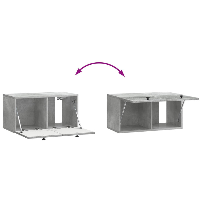 Oglindă TV montată pe perete Gri Beton 59,5 x 31 x 30 cm - WALTI WALTI
