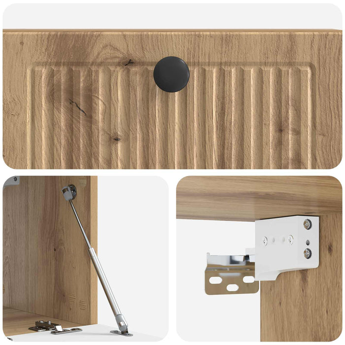 Oglindă TV montată pe perete Stejar Artizanal 59,5 x 31 x 30 cm - WALTI WALTI