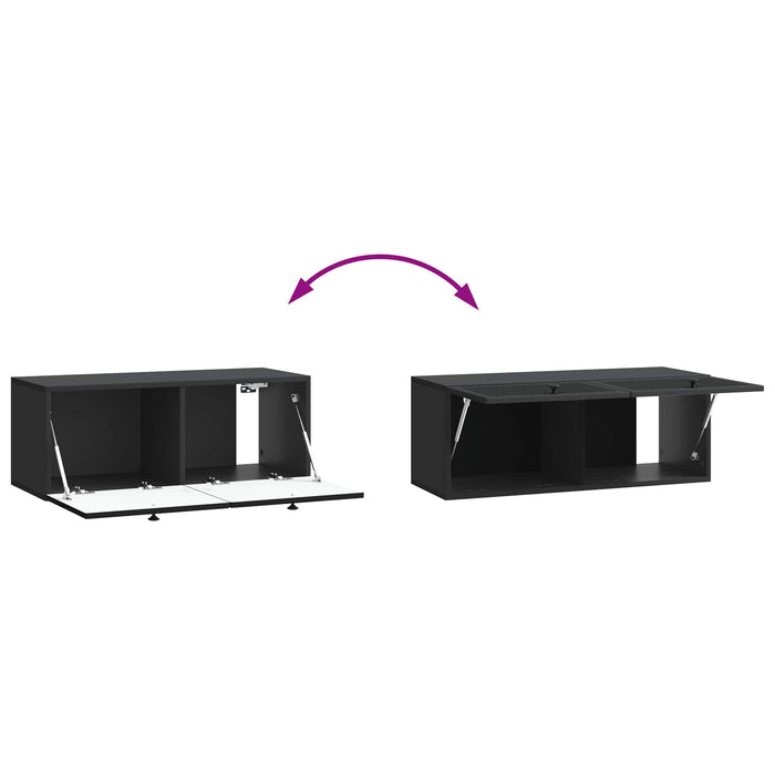 Oglindă TV montată pe perete Pe perete Negru 78,5 x 31 x 30 cm - WALTI WALTI