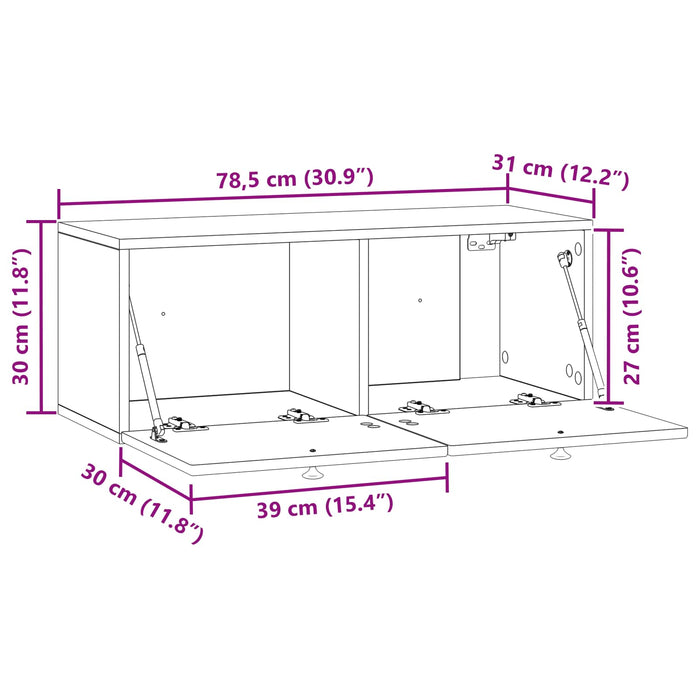 Oglindă TV montată pe perete Pe perete Negru 78,5 x 31 x 30 cm - WALTI WALTI