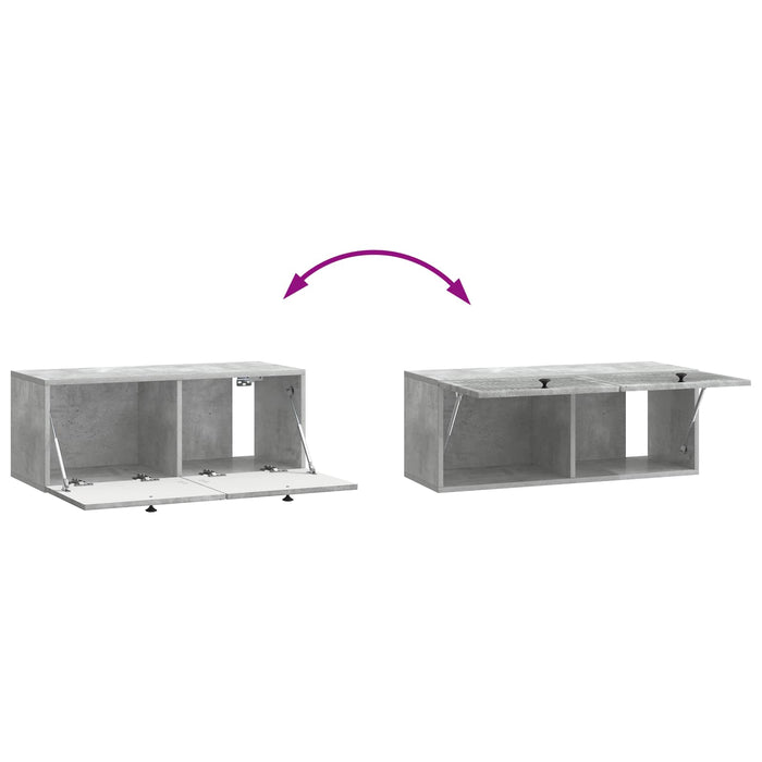 Oglindă TV montată pe perete Gri Beton 78,5 x 31 x 30 cm - WALTI WALTI