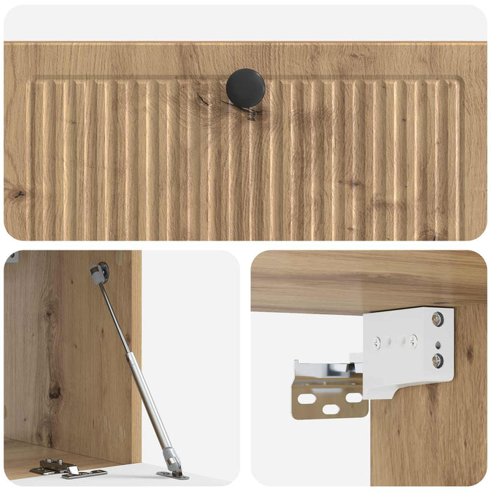 Oglindă TV montată pe perete Stejar Artizanal 78,5 x 31 x 30 cm - WALTI WALTI